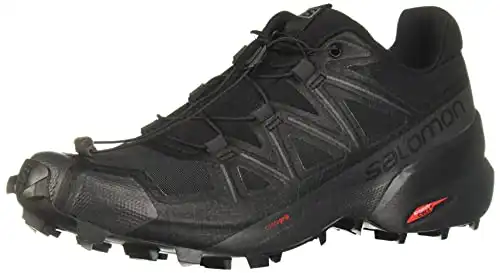 Salomon Speedcross 5 Trail Running Shoes for Women, Black/Black/Phantom, 5