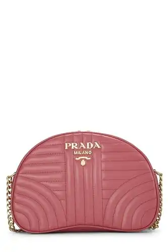 Prada, Pre-Loved Pink Calfskin Diagramme Crossbody Bag