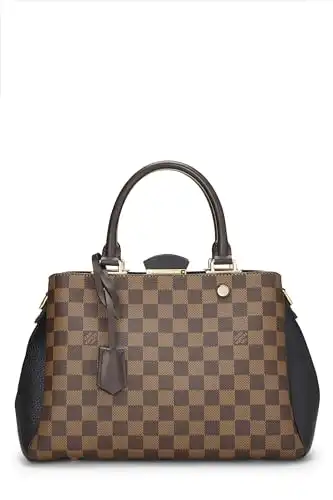 Louis Vuitton, Pre-Loved Damier Ebene Canvas & Cream Leather Brittany