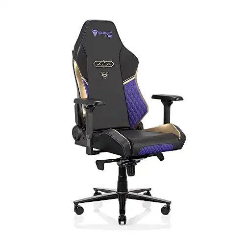 Secretlab Omega 2020 K/DA POP/Stars Gaming Chair - Reclining - Comfortable - High Back Computer Chair with Adjustable Armrests - Headrest & Lumbar Pillow - Black/Gold - Synthetic Leather