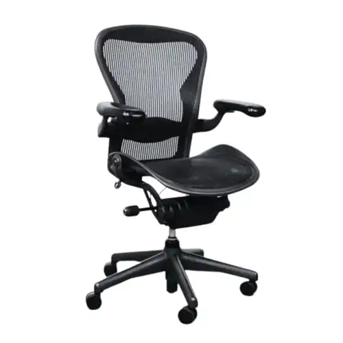 Herman Miller Office Chair Size B | Fully Adjustable with All Features Included| Quick and Easy Assembly| Renewed| 10 Year Warranty| Hardwood Floor Roller Blade Style Wheels Included