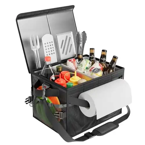 BBQ Caddy with Lid & Paper Towel Holder