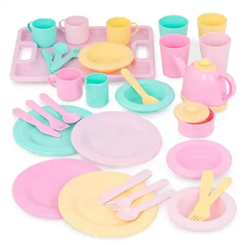 Battat- Play Circle- Dish Set – Plates, Cups, And Tea Party Toys