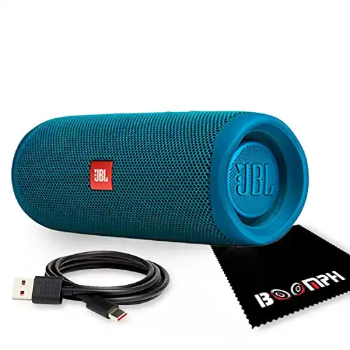 JBL Flip 5: Portable Wireless Bluetooth Speaker, IPX7 Waterproof - Eco Blue Edition